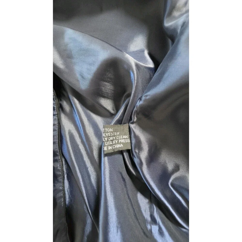 Club Uomo Men 52L Blazer Sport Coat Black Cotton Corduroy 2 Button Long Big Tall
